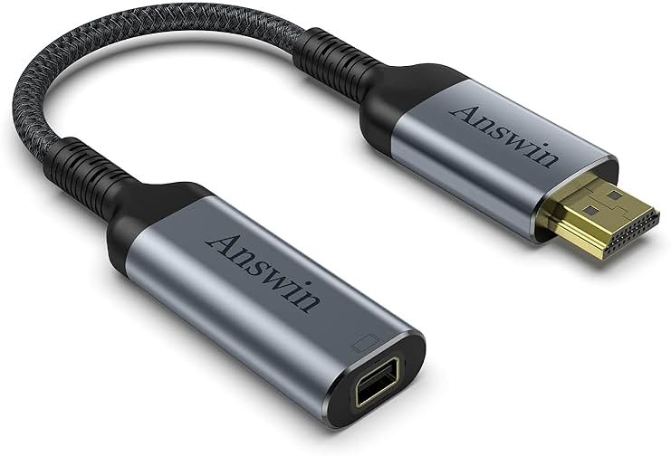 Answin HDMI to Mini DisplayPort 4K Active HDMI to Mini DisplayPort Adapter for Xbox One/360, Mac Mini, PC/Laptops to Monitor, 2K@60Hz, 1080P@120Hz - Product Image