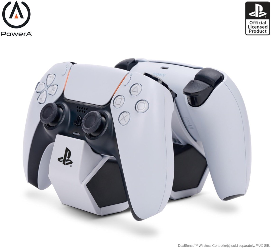 PowerA Twin Charging Station for Dualsense Wireless Controllers, Dualsense Controller Charging, Charge, Sony PlayStation, PS5, Officially Licensed - PlayStation 5 - Product Image