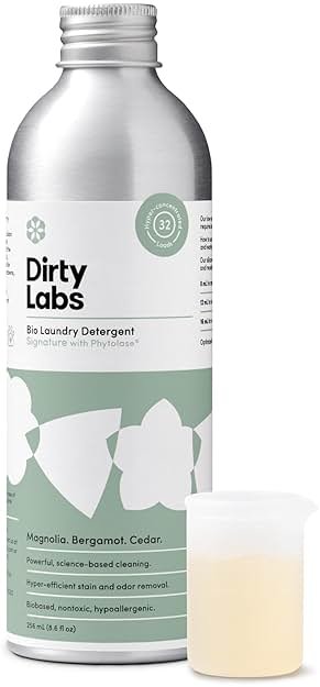 Dirty Labs | Signature Scent | Bio-Liquid Laundry Detergent | 32 Loads (8.6 fl oz) | Hyper-Concentrated | High Efficiency & Standard Machine Washing | Nontoxic, Biodegradable | Stain & Odor Removal - Product Image