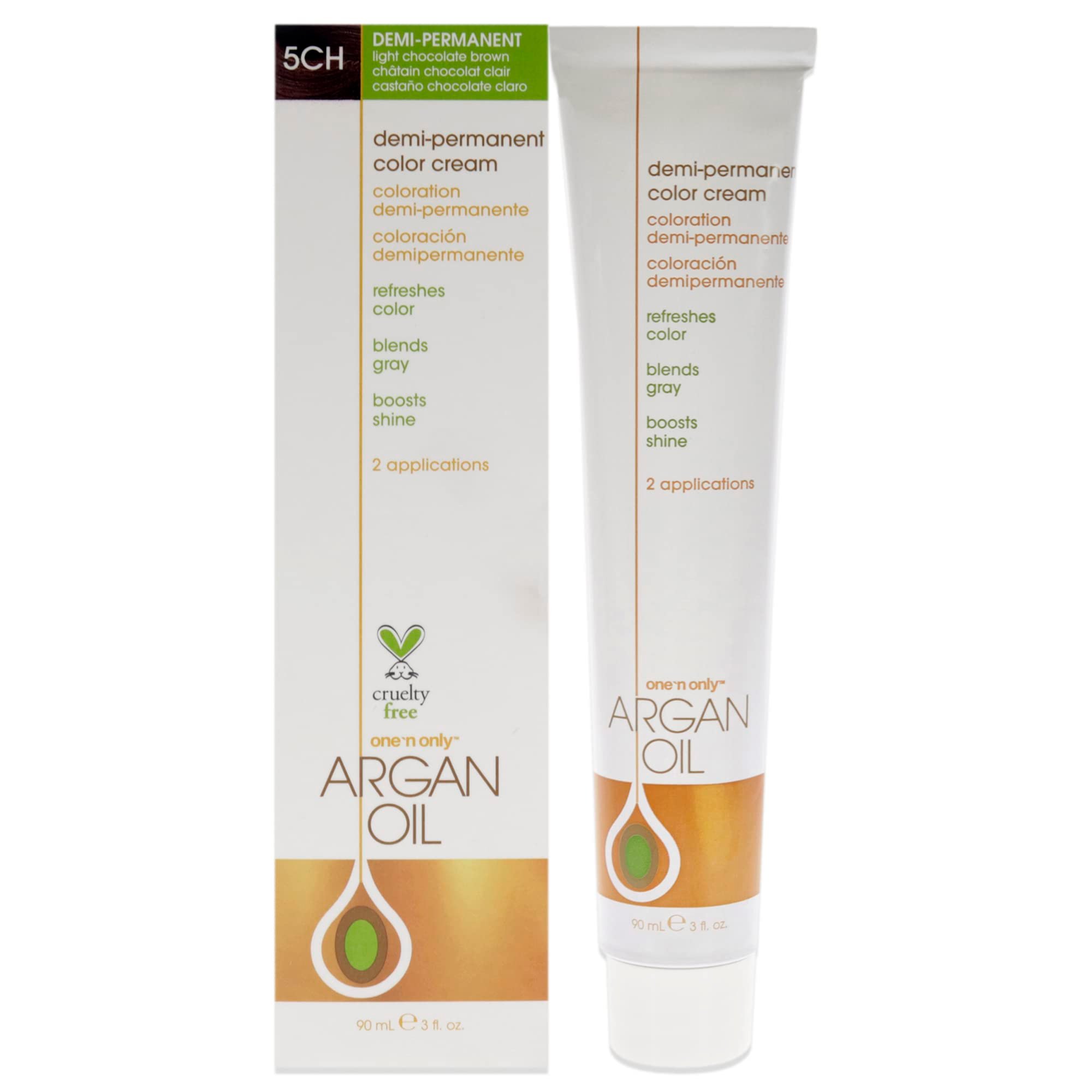 One n Only Argan Oil Permanent Color Cream - 5NN Rich Natural Light Brown Hair Color Unisex 3 oz - Product Image