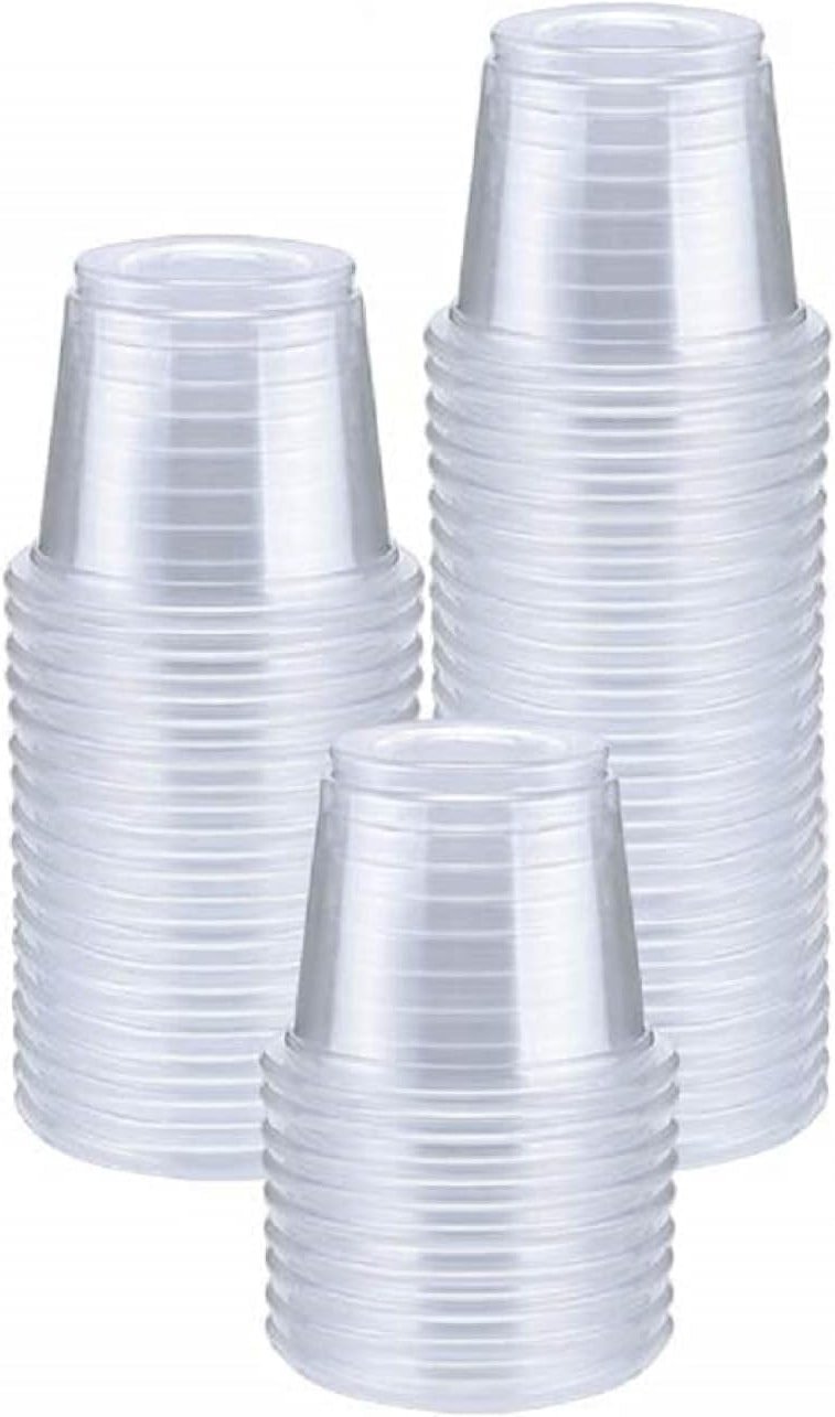 300 Count-1oz Plastic Shot Glasses Mini Disposable Cups Perfect Container for Jello Shots, Condiments, Tasting, Sauce, Dipping, Samples - Product Image
