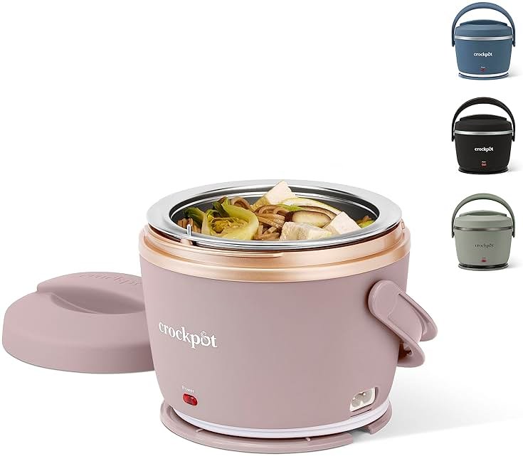 Crock-Pot 20oz Portable Electric Food Warmer, Personal Lunch Box Keeps Food Spill-Free & Warm, Ideal for Travel, Work, School, Car, On-the-Go, Dishwasher-Safe, Giftable, Blush Pink - Product Image