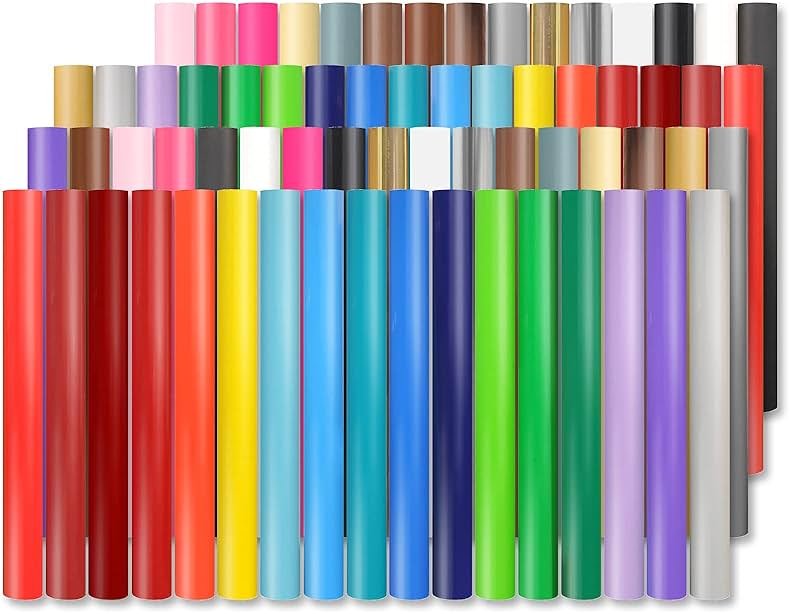Lya Vinyl 65 Pack Permanent Vinyl, Self Adhesive Vinyl Sheets for Cutting Machine, Permanent Outdoor Sheets for Party Decoration, Sticker, DIY Mug, Car Decal - Product Image
