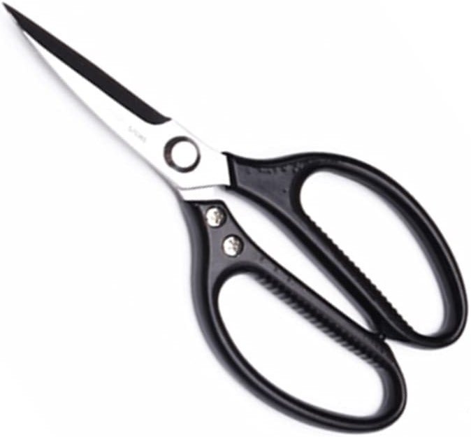 Edward Kitchen Scissors - Heavy Duty Stainless Steel Scissors for Meat, Cooking, Herbs - Dishwasher Safe (1, Black) - Product Image