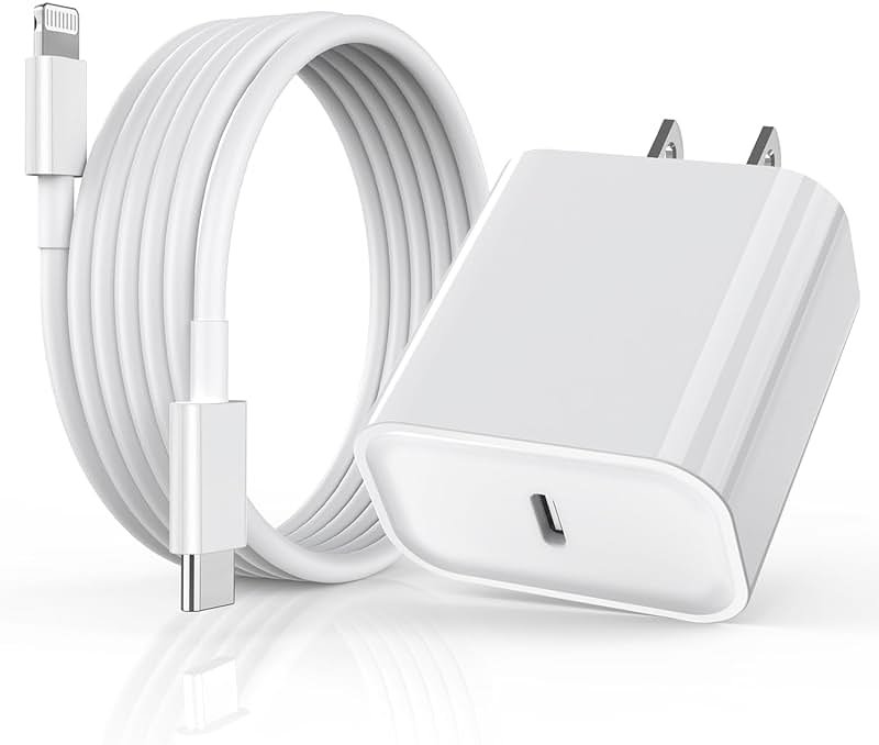 iPhone Fast Charger,10FT Extra Long Fast Charging USB C to Lightning Cable Cord with USB C iPhone Charger Block 20W PD Travel Plug for iPhone 14/Pro/Pro Max/Plus/13/12/11/Mini/Pro/XS/XR/SE 2022/8/iPad - Product Image