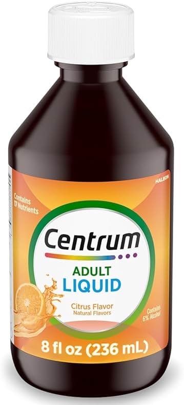 Centrum Liquid Multivitamin for Adults, Multivitamin/Multimineral Supplement with B Vitamins and Antioxidants, Citrus Flavor - 8 Fl Oz - Product Image