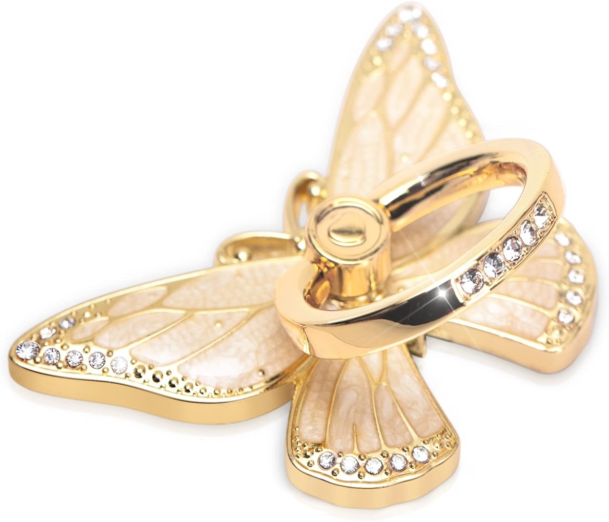 Doflyesky Butterfly Cell Phone Ring Grip Holder, 360 Degrees Rotation Phone Ring Grip Stand, Metal Finger Kickstand Compatible with iPhone, Samsung Galaxy, Android Phone - Product Image
