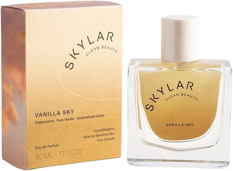 Skylar Vanilla Sky Eau de Parfum for Women - Warm Vanilla Perfume, Cappuccino, Cinnamon & Cedar Notes - Hypoallergenic, Vegan, Clean Fragrance for Sensitive Skin - 50mL / 1.7 Fl oz - Product Image