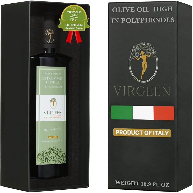 N°1 Drinking Extra Virgin Olive Oil - Italian Olive Oil from Italy 2026 Gold Awards Winner - 522 High Polyphenols evoo - 100% Unrefined and Cold pressed evoo for Drinking and Finishing Use - Product Image
