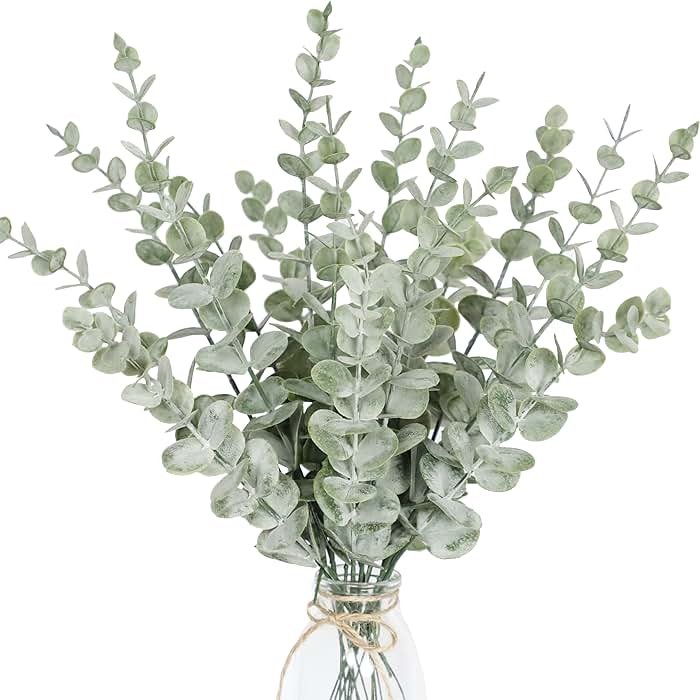 Tiyard 18pcs Eucalyptus Stems Artificial Eucalyptus Leaves Stems Artificial Fake Flowers for Home Office Flowers Bouquet Centerpiece Wedding Decoration Christmas Decor 2025 - Product Image