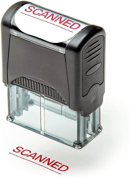 Self Inking Rubber Stamp, Refillable Red Ink Preinstalled - 1.4" x 0.51" X (35 x 8mm) (Scanned) - Product Image