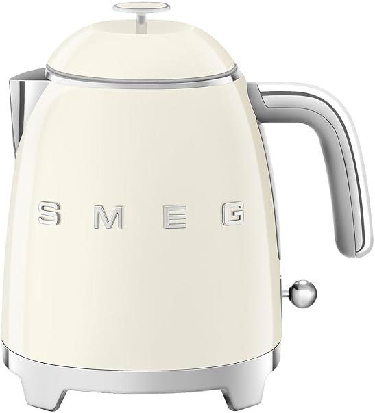 SMEG Mini 50's Retro Style 3 Cup Electric Kettle with Double Wall Anti Slip Base and Water Level Indicator (Cream) - Product Image