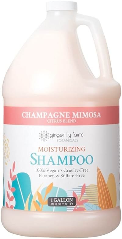 Ginger Lily Farms Botanicals Moisturizing Shampoo for All Hair Types, Champagne Mimosa, 100% Vegan & Cruelty-Free, Citrus Blend Scent, 1 Gallon (128 fl oz) Refill - Product Image