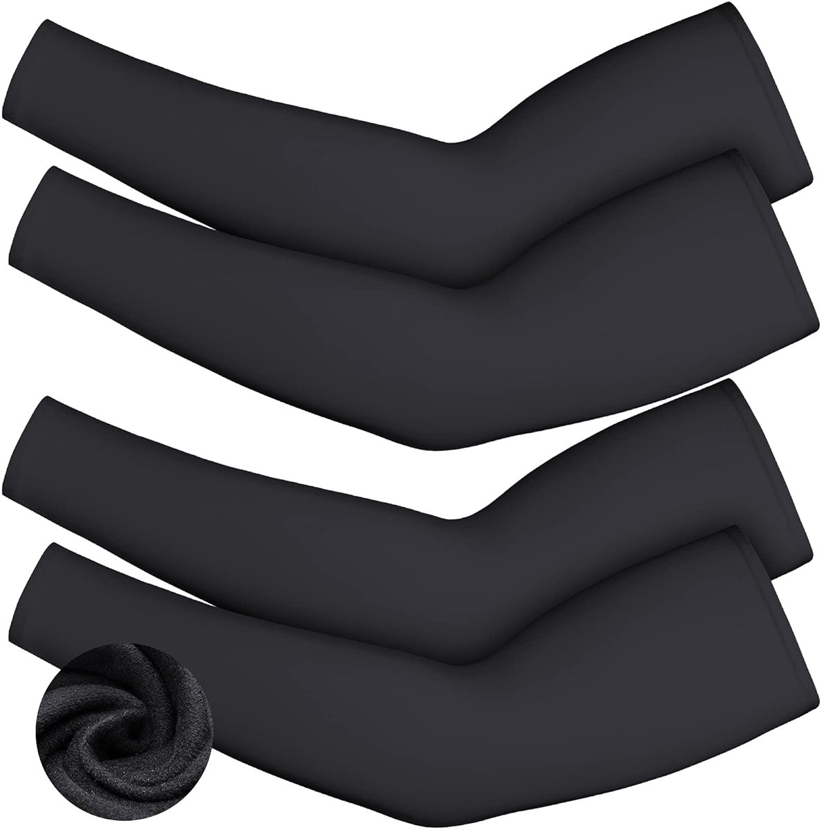 Skylety 4 Pieces Thermal Arm Warmer Compression Arm Sleeve for Men Women Winter Outdoor Activities Cycling Basketball Running - Product Image
