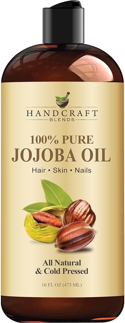 Handcraft Blends Jojoba Oil | 100% Pure and Natural | Ayurvedic Skin Care | Premium Grade Carrier Oil | Face | Skin | Hair | Massage | Cold-Pressed | Hexane-Free | 16 Fl Oz - Product Image
