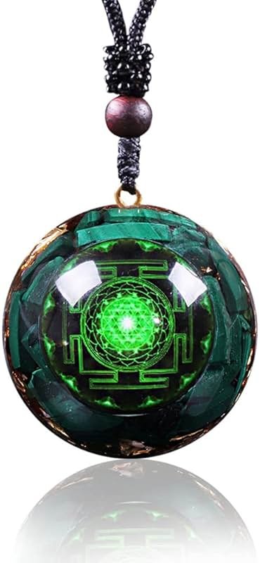 Day Day Up Orgonite Pendant Malachite Green Crystal Orgone Pendant Necklace Reiki Spiritual Healing Energy Jewelry For Women (1) - Product Image