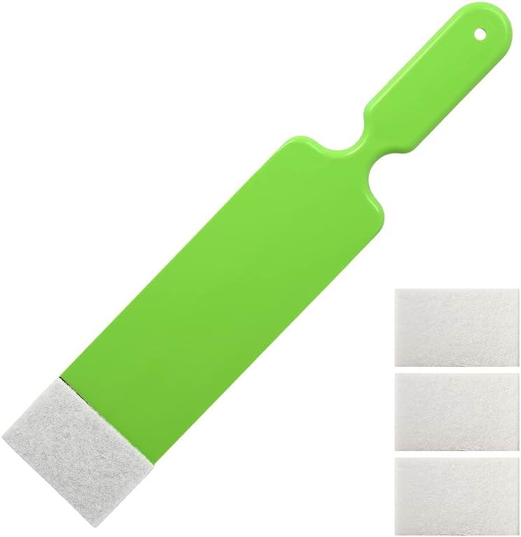 NEWISHTOOL Long Reach Auto Bulldozer Squeegee, Mini Paddle Scrubber for Window Tint Film Installing and Vehicle Windshield/Rear Window Glass Cleaning, 1 PC Bulldozer Tint Tool and 3 PCS Scrub Pads - Product Image