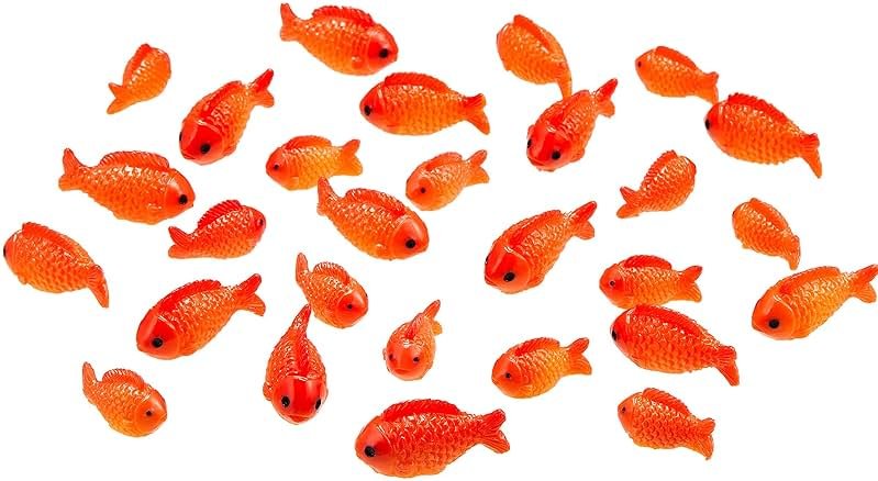 Yookeer 36 Pcs Miniature Fake Goldfish Toys Plastic Mini Realistic Koi Fish Little Resin Figurines Small Artificial Cute Aquarium Decorations for Games Party Crafts DIY Garden Favor Supplies Ornament - Product Image