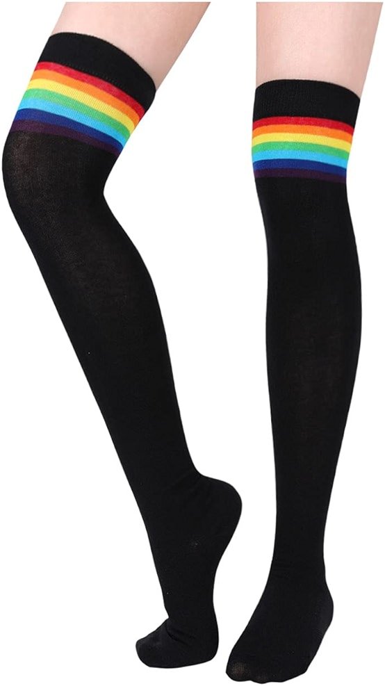 Benefeet Sox Womens Thigh High Socks Girls Novelty Cotton Over the Knee High Socks Funny Crazy Long Stockings Leg Warmers - Product Image