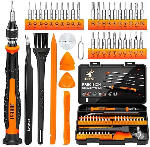 JOREST 40Pcs Small Precision Screwdriver Set with Torx Triwing Phillips, Mini Repair Tool Kit for Macbook, Computer, Laptop, PC, iPhone, PS5, Xbox, Switch, Glasses, Watch, Ring Doorbell, Electronics - Product Image
