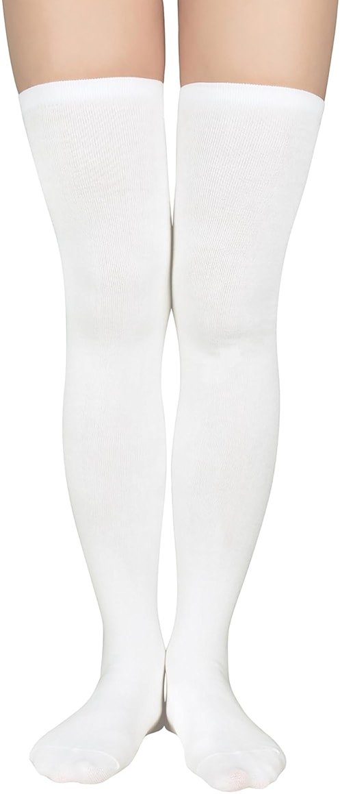 Zando Womens Long Thigh High Socks Cotton Over the Knee High Socks Thin Thigh High Stockings Pack for Daily Wear - Product Image