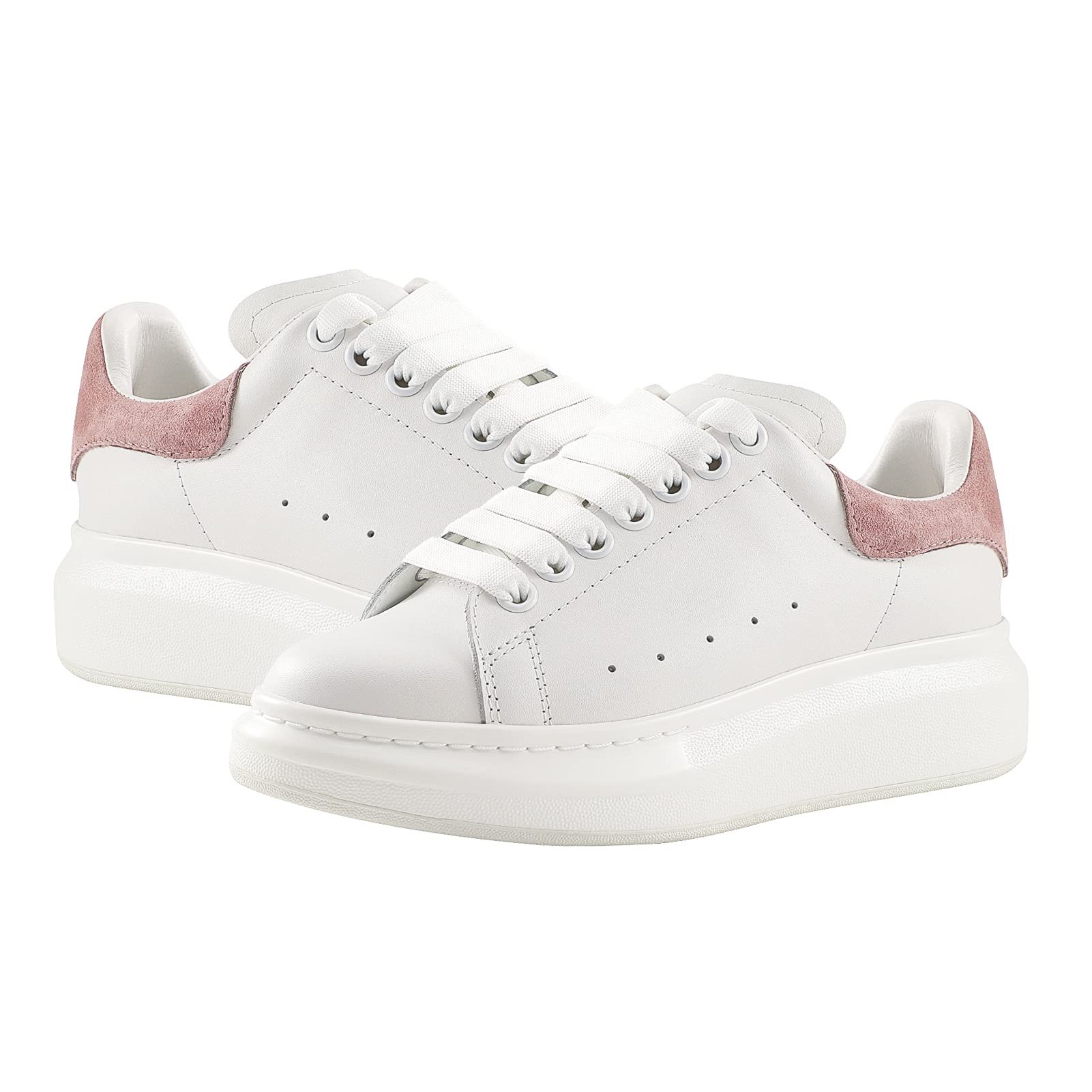 mengchengying Women’s Clatform Platform Shoes with Low-Top Lace-Up - Product Image