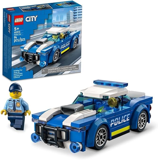 LEGO City Police Car Toy 60312 for Kids 5 Plus Years Old with Officer Minifigure, Small Gift Idea, Adventures Series, Car Chase Building Set - Product Image