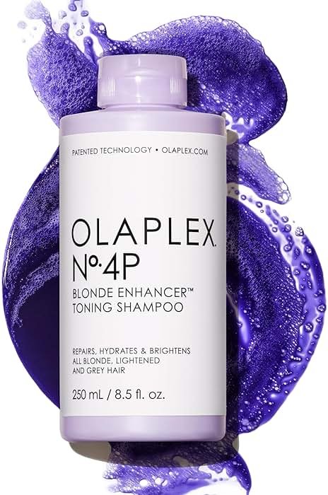 Olaplex Nº.4P Blonde Enhancer Purple Toning Shampoo: Neutralizes Brassiness & Strengthen | Repairs Damages & Hydrates Hair | For Coily, Curly, Straight, and Wavy - Product Image