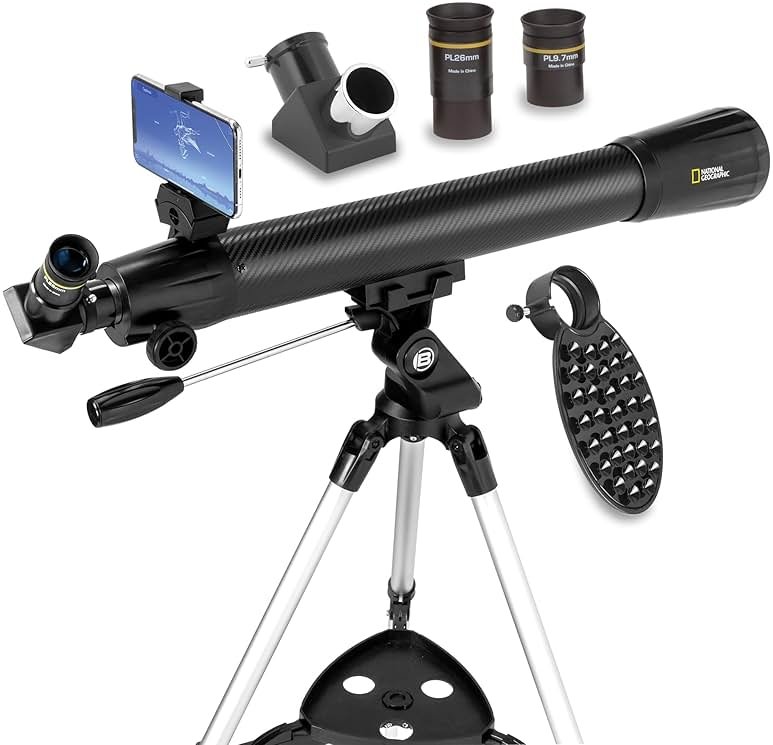 National Geographic 70mm Astronomical Refractor Telescope with Fully Coated Optics Adjustable Tripod and Astronomy App for Young Astronomers and Adult Sky Watchers - Product Image