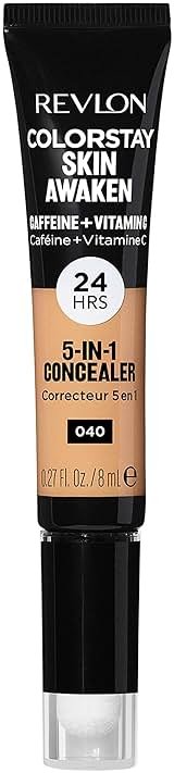 Revlon ColorStay Skin Awaken 5-in-1 Concealer, Lightweight, Creamy Longlasting Face Makeup with Caffeine & Vitamin C, For Imperfections, Dark Circles & Redness, 040 Medium, 0.27 Fl Oz - Product Image