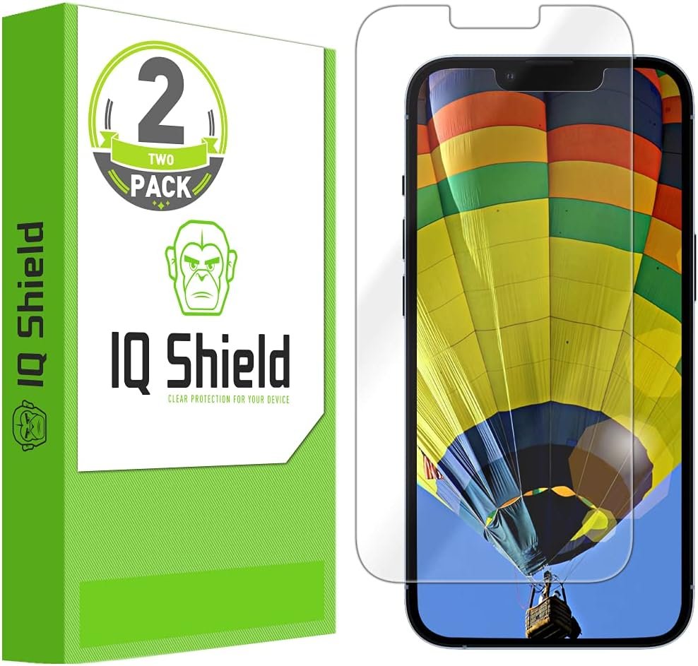 IQShield 2 Pack for iPhone 17e (2026) / iPhone 16e / iPhone 14 / iPhone 13 Pro/iPhone 13 Screen Protector, Easy Install, Anti-Scratch, Anti-Bubble, Clear TPU Film - Product Image