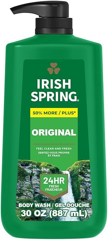 Irish Spring Original Moisturizing Body Wash for Men, 24-Hour Fresh, Face and Body Wash, Biodegradable Ingredients, Paraben Free, Cool Fresh Scent, 30 fl oz Pump Bottle - Product Image