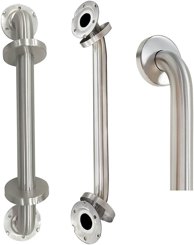 18 Inch Shower Grab Bar 2 Pack Brushed Nickel SUS304 Safety Bathroom Grab Bars with Concealed Screws, 500lbs Support Assist Bath Handle Balance Bar for Handicap Elderly Pregnant - Product Image