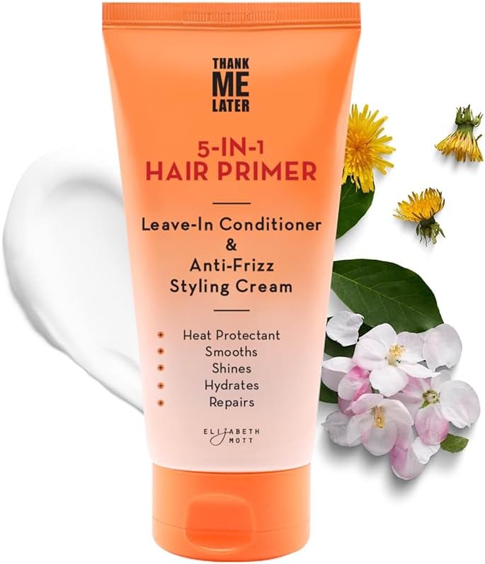 Elizabeth Mott Thank Me Later 5-in-1 Hair Primer - Leave-In Treatment Conditioning, Strengthening, Heat Protection All Hair Types - Anti-Frizz, Hydrating, Shine-Boosting - Vegan & Cruelty-Free, 150 mL - Product Image