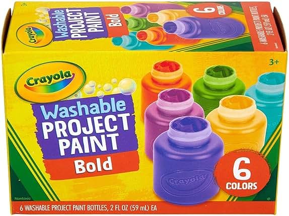 Crayola Washable Kids Paint (6ct), School Supplies, Painting Set for Kids, Spring Crafts, Art Teacher Gifts for Toddlers, Ages 3+ - Product Image