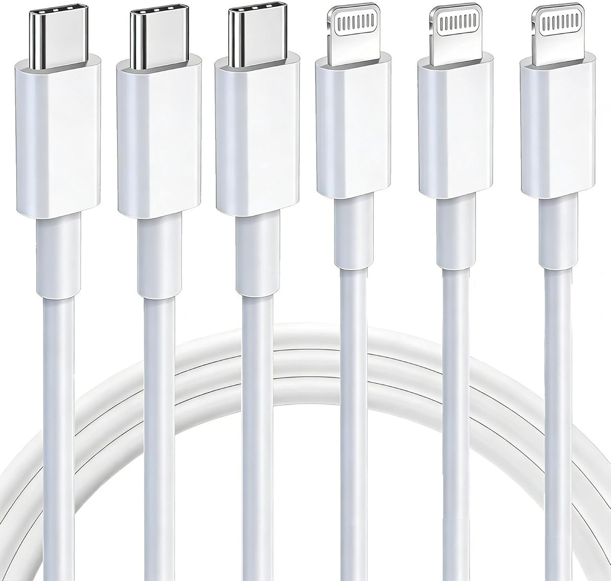 iPhone Charger Cord [Apple MFi Certified] USB C to Lightning Cable 3Pack 10 FT Type C Power Delivery Fast Charging Cable Compatible with iPhone 14 13 12 11 Pro Max XS Max XR X 8 iPad,White - Product Image