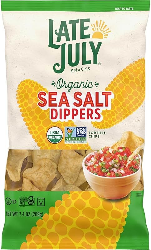 Late July Sea Salt Dippers Organic Tortilla Chips, 7.4 Oz Bag - Product Image