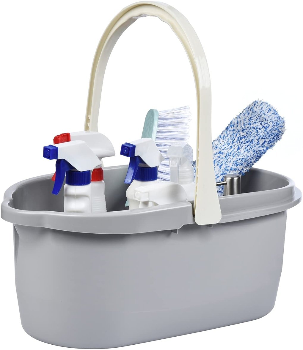 Haundry 4.5 Gallon Cleaning Bucket, Good Grips Household Mop Bucket for Cleaning Supplies, Cleaning Caddy Organizer Basket with Handle, 17.1L, Grey - Product Image