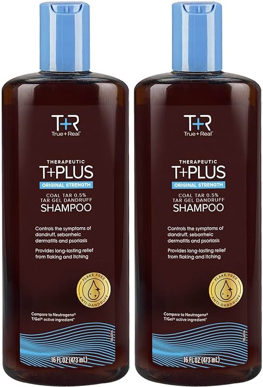 True+Real Coal Tar Therapeutic Plus Tar Gel Anti-Dandruff Shampoo Original Strength 0.5% Coal Tar, 16 Fl Oz, Pack of 2 - Product Image