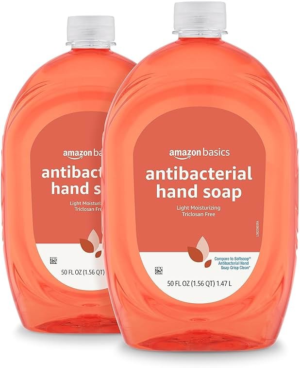 Amazon Basics Liquid Hand Soap Refill, Light Moisturizing, Triclosan-Free, Dermatologist-Tested, pH Balanced, Citrus, 50 Fl Oz (Pack of 2) (Previously Solimo) - Product Image