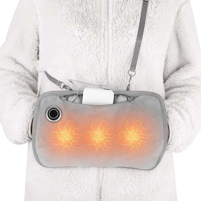 Hand Warmers Rechargeable, Portable Graphene Heated Gloves Handwarmers Bag with 10000MAH Power Bank&3 Heat Modes, Fast Electric Heating Pad Pouch for Women,Kids, Hunting,Camping - Product Image