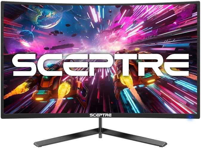 Sceptre 24-inch Curved Gaming Monitor 1080p up to 180Hz DisplayPort HDMI 99% sRGB, AMD FreeSync Build-in Speakers Machine Black (C248B-FWT168) - Product Image