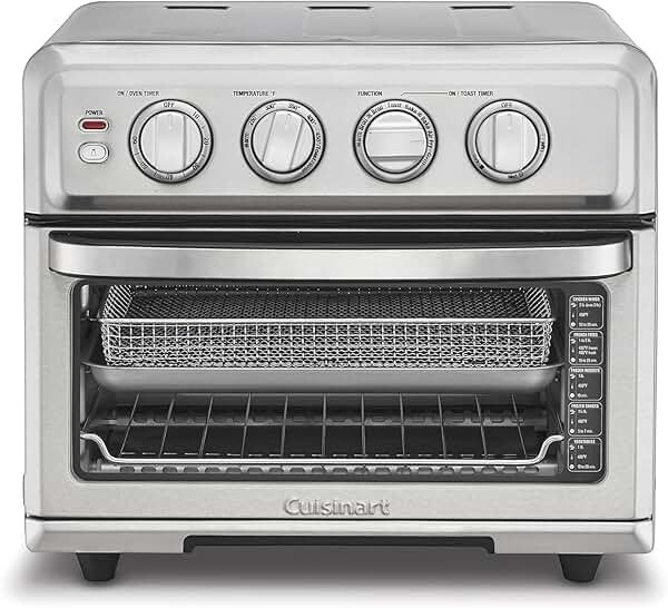 Cuisinart Air Fryer Toaster Oven, 1800W, 8-in-1 with Air Fry, Convection, Broil & Warm, 0.6 Cubic Feet, 60-Minute Timer, TOA-70NAS, Stainless Steel - Product Image