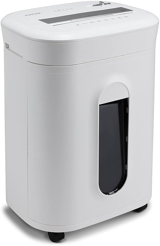 Aurora Professional Grade 10-Sheet High Security Micro-Cut Paper and Credit Card Shredder/ 60 Minutes/Security Level P-5, White - Product Image