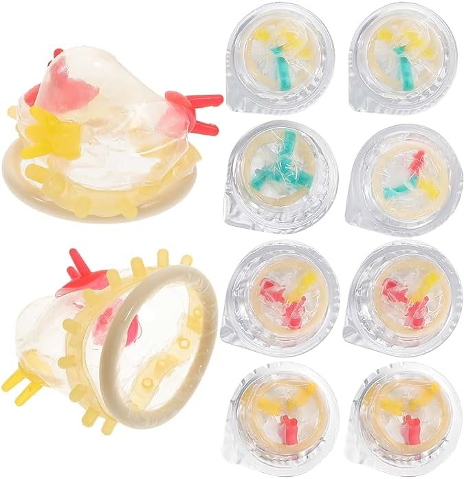 GALPADA Gifts 9pcs Colorful Flower Condoms Safe Sleeve Adult Life Supplies Ultra- Thin Health Products (Small Flower) - Product Image