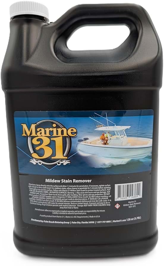 Marine 31 Mildew Stain Remover & Cleaner | Powerful Cleaning Solution for Boats, Homes & Patios | Removes Stubborn Stains from Showers, Vinyl & Fiberglass | Easy to Use | M31-372-128OZ | 128oz Gallon - Product Image