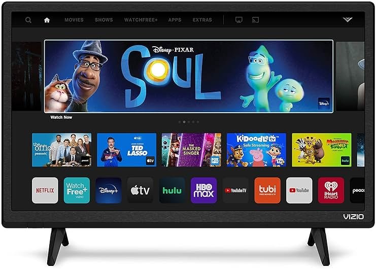 VIZIO 24-inch 1080p Smart TV with Apple AirPlay and Chromecast Built-in, Screen Mirroring for Second Screens, & 150+ Free Streaming Channels, D24f-J09, 2021 Model (Renewed) - Product Image