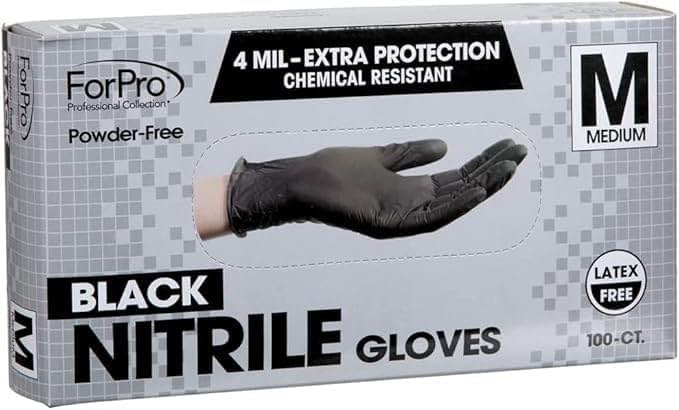 ForPro Disposable Nitrile Gloves, Chemical Resistant, Powder-Free, Latex-Free, Non-Sterile, Food Safe, 4 Mil - Product Image