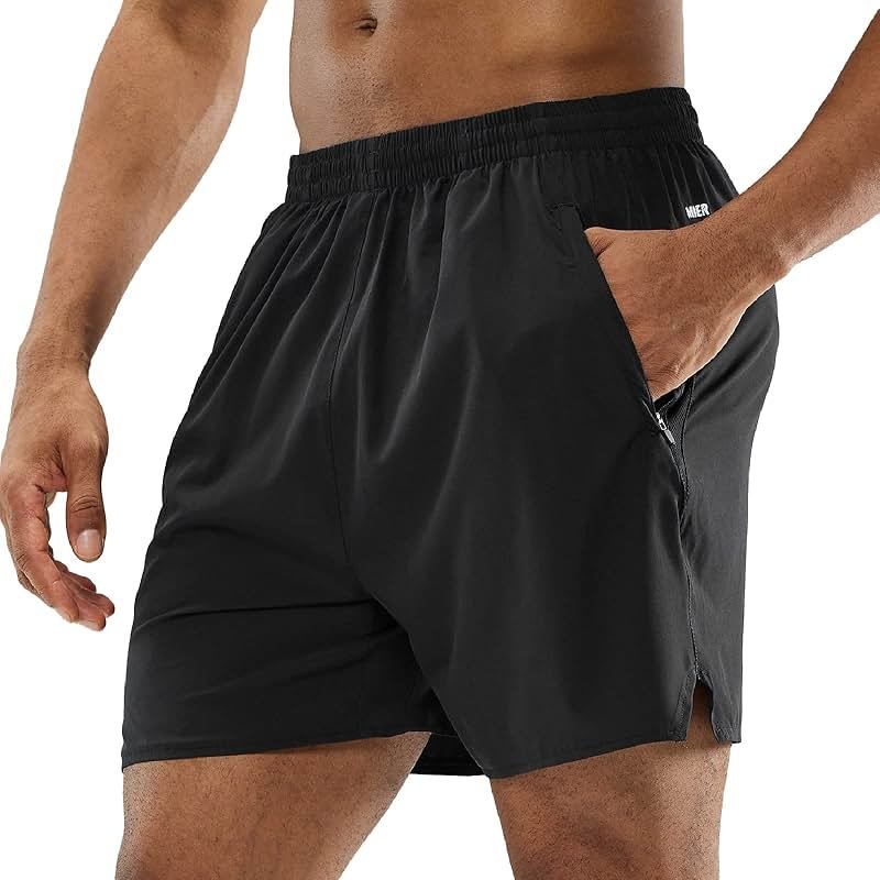 MIER Men's Workout Running Shorts Quick Dry Active 5 Inches Shorts with Pockets, Lightweight, Breathable - Product Image