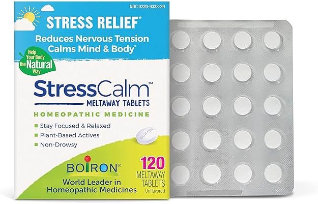 Boiron StressCalm Tablets for Relief of Stress, Anxiousness, Nervousness, Irritability, and Fatigue - 120 Count - Product Image